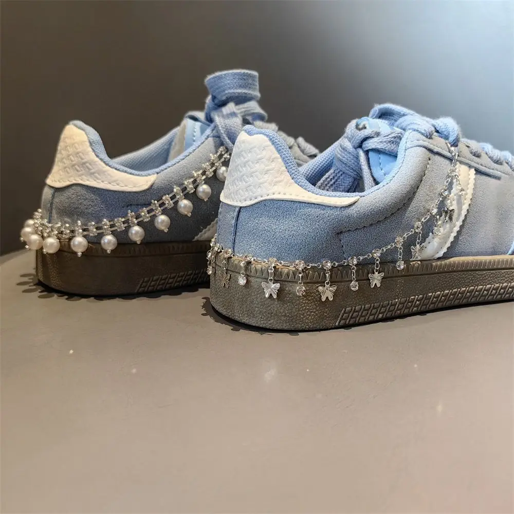 1PC Bowknot Butterfly Pendant Handmade Shoes Clip Pearl Rhinestone Elegant Charm Shoe Buckle Bow Shoelaces Clips