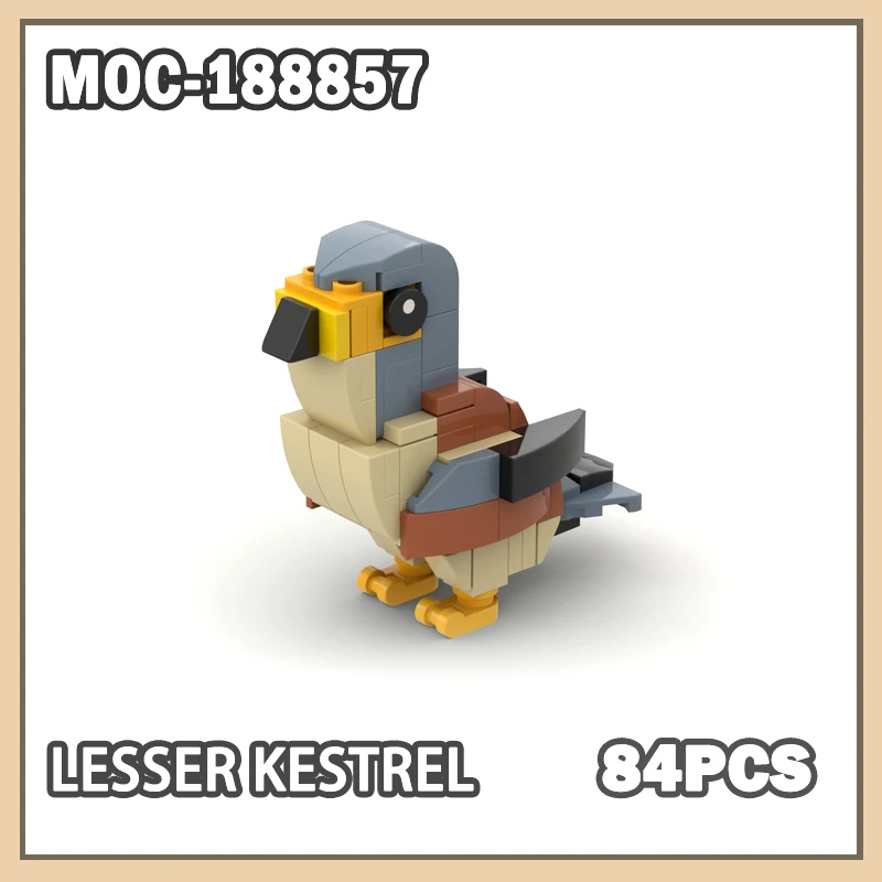 

MOC-188857 Animal Series Lesser kestrel Cute Bird Building Block Model High Compatibility Kids Toy Gifts Miniature DIY 84PCS