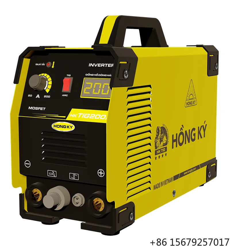 HKTIG200A MMA Function Combined Portable TIG Welding Equipment Multifunctional INVERTER 200A 220V DC 70 Yellow Stainless Steel
