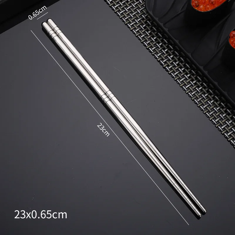 1 Pair Chopsticks 304/201 Stainless Steel Non-Slip Chopstick Metal Sushi Sticks Korean Japanese Food Chinese Chopsticks