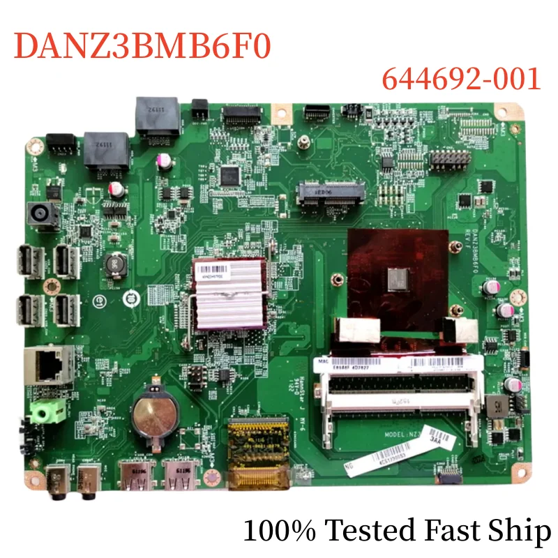 

644692-001 For HP CQ1-2011CX CQ1-2018CX AIO Motherboard DANZ3BMB6F0 627771-001 DDR3 Mainboard 100% Tested Fast Ship