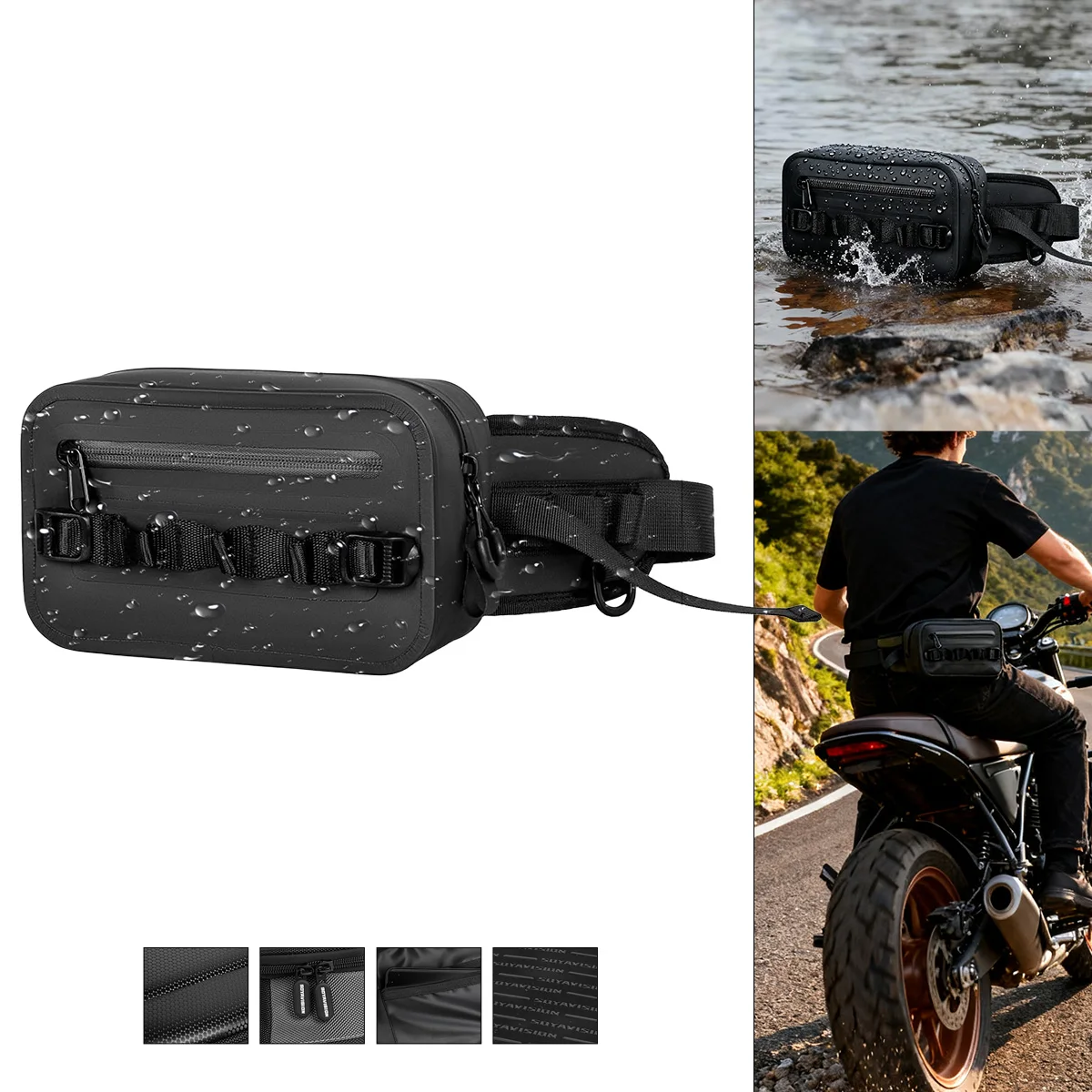 Waterproof Fishing Waist Bag TPU Military Green Packet Airtight Zipper Closure Lightweight Sling Fishing Waist Bag For River