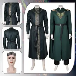 King Aegon Cosplay Targaryen Costume Disguise for Adult Men Medieval Costumes Robe Belt Fantasy Outfits Halloween Carnival Suit