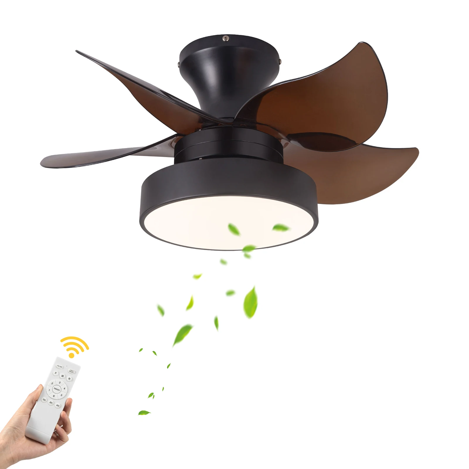 

Low Profile Ceiling Fans with Lights and Remote,Dimmable 6 Speeds 3 Color Temperatures,Quiet Reversible Copper Motor for Bedroom