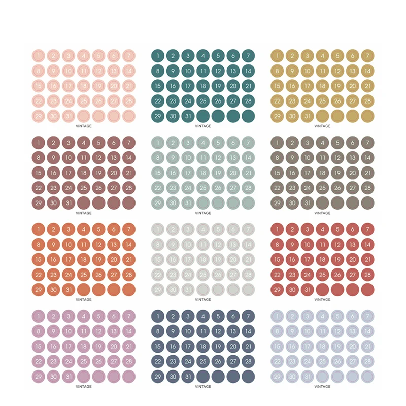 Sticker Set ZHSIHAI 31 Blätter 1748 StÜCk Bullet Journal Sticker für