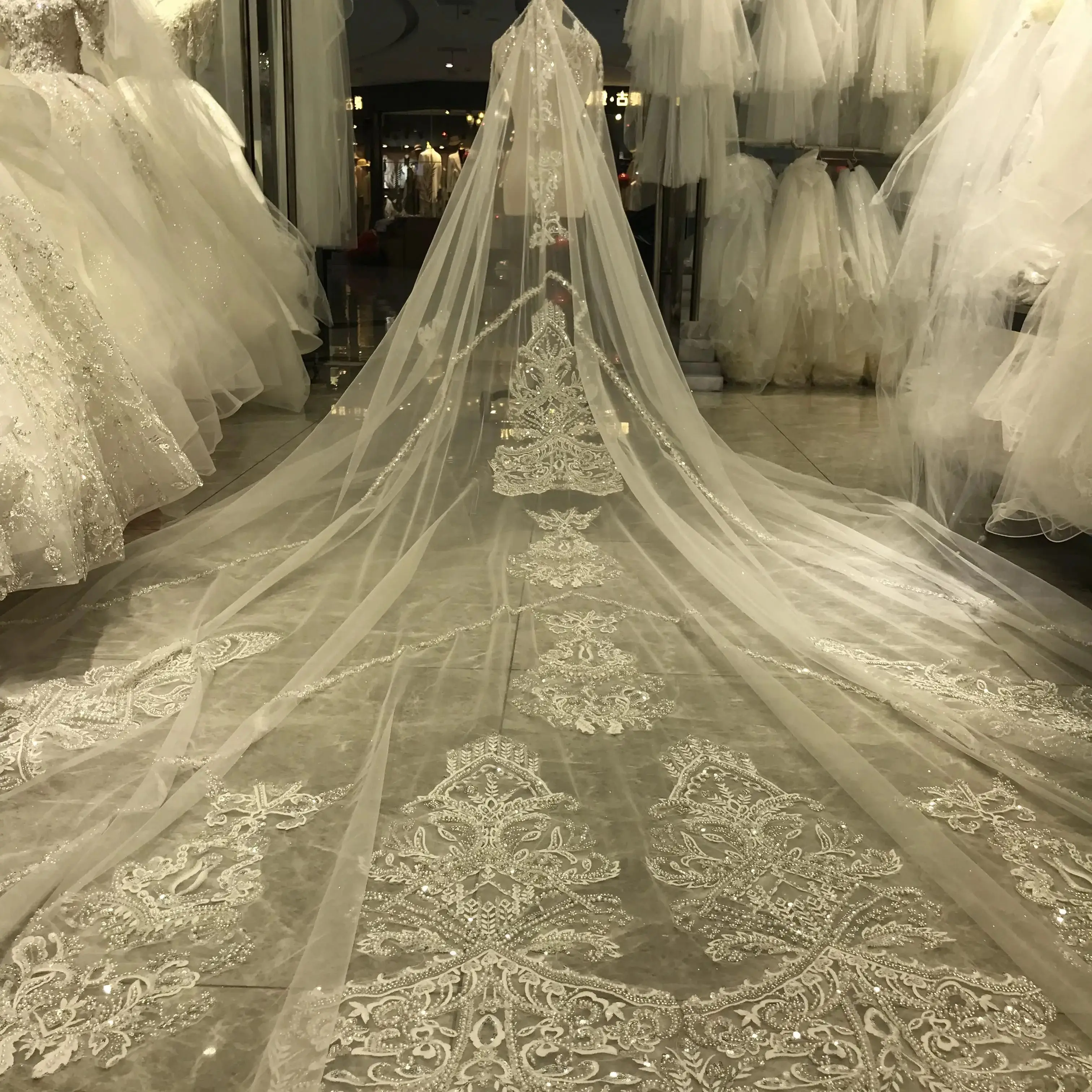 kisswhite high quality bridal veils long 3x4 meters for bride veils