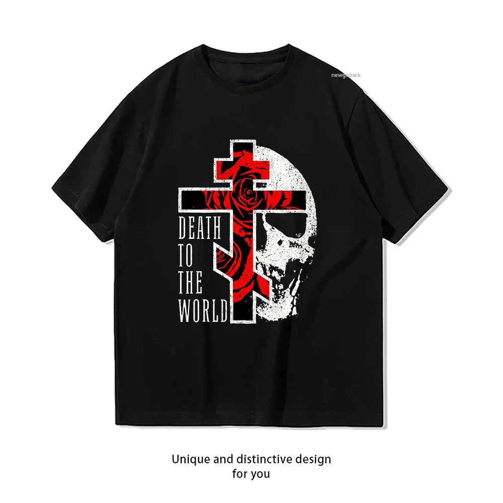 Death to The World Eastern Orthodox Christian Cross Skull Shirt Woman Man Summer Casual Fashion Graphic T Shirts O-neck Adult