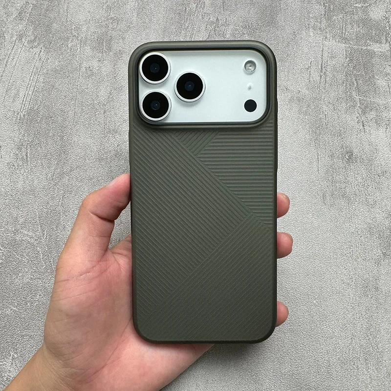 Luxuriöse matte, ultradünne Hülle mit geometrischer Textur für iPhone 17, 16, 15, 14 Pro Max, 17 Air – stoßfeste, durchscheinende Panzerhülle für Herren – Detail 25