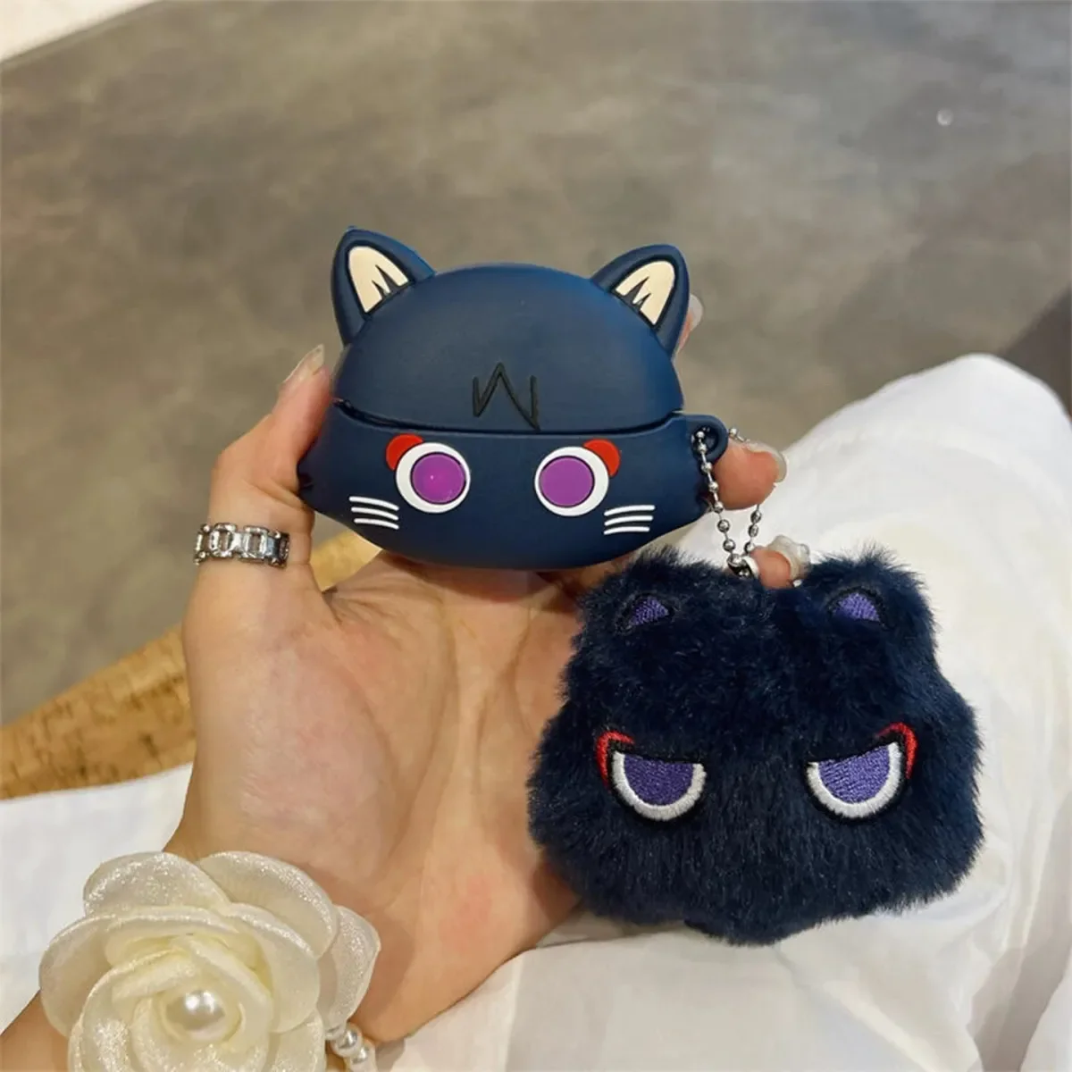 game Genshin Impact wanderer Cosplay Anime peripherals cute bluetooth headset decorative protective case (No headphones) view 5