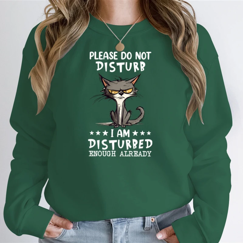 Please Do Not Disturb Print Anime Hoodie for Women Men Sweatshirts Angry Cat Graphic Hoodies Harajuku Hoodie Men's Street Wear