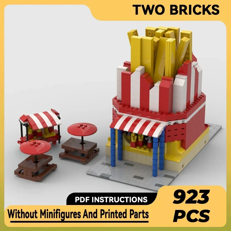 City Street View Model Moc Building Bricks French Fries Stand Technology Modular Blocks Gifts Christmas Toys DIY Sets Assembly