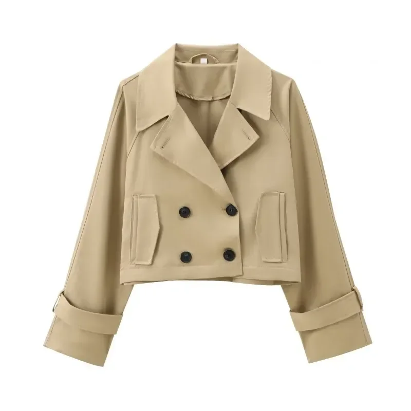 Cropped Trench Women's Autumn Coat Khaki Windbreakers Elegant And Pretty Women's Coats Ladies Fashion New In Coats