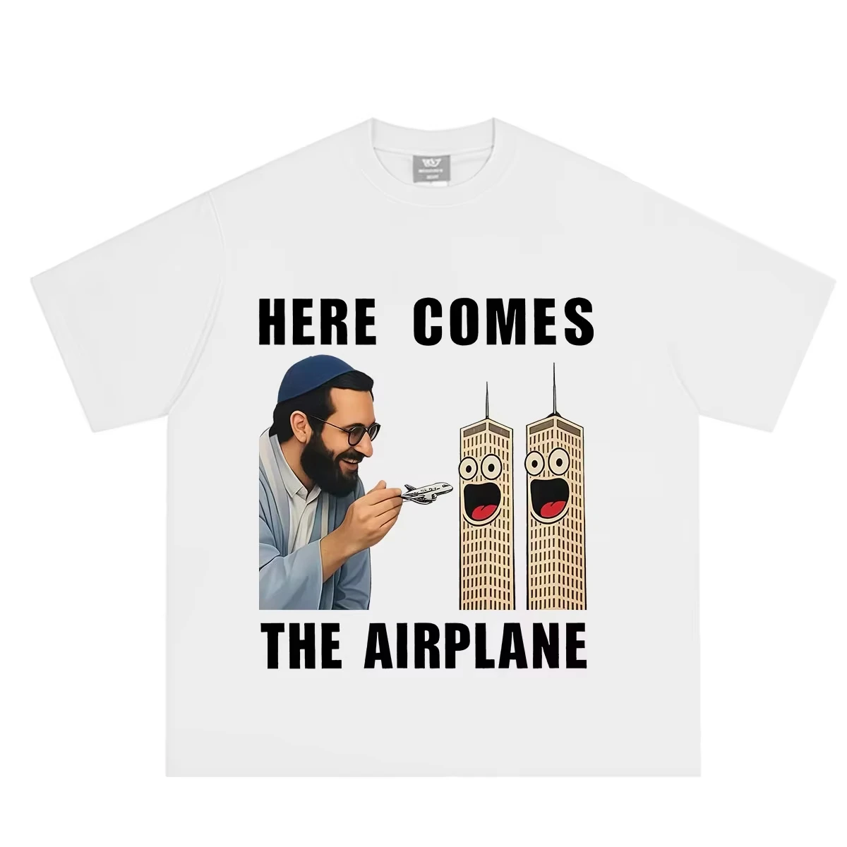 Here Comes The Airplane Funny Meme T Shirt for Men Women Fashion Summer Short Sleeve Loose Casual Graphic Tee Top Unisex