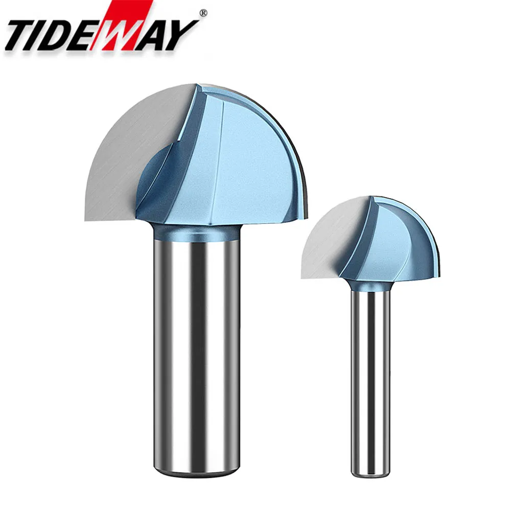 Tideway Industrial Cove Box Bit Milling Cutter 1/2 1/4 Shank Round Nose Tool for Wood Trimming Engraving Woodworking Router Bits
