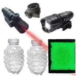 2023 Red Light Emitter Tactical Flashlight for Gel Ball Gun Glow in The Dark 7-8mm Water Balls Beads Toys Gun Accessories