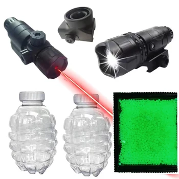 2023 Red Light Emitter Tactical Flashlight for Gel Ball Gun Glow in the Dark 7-8mm Water Balls Beads Toys Gun Accessories