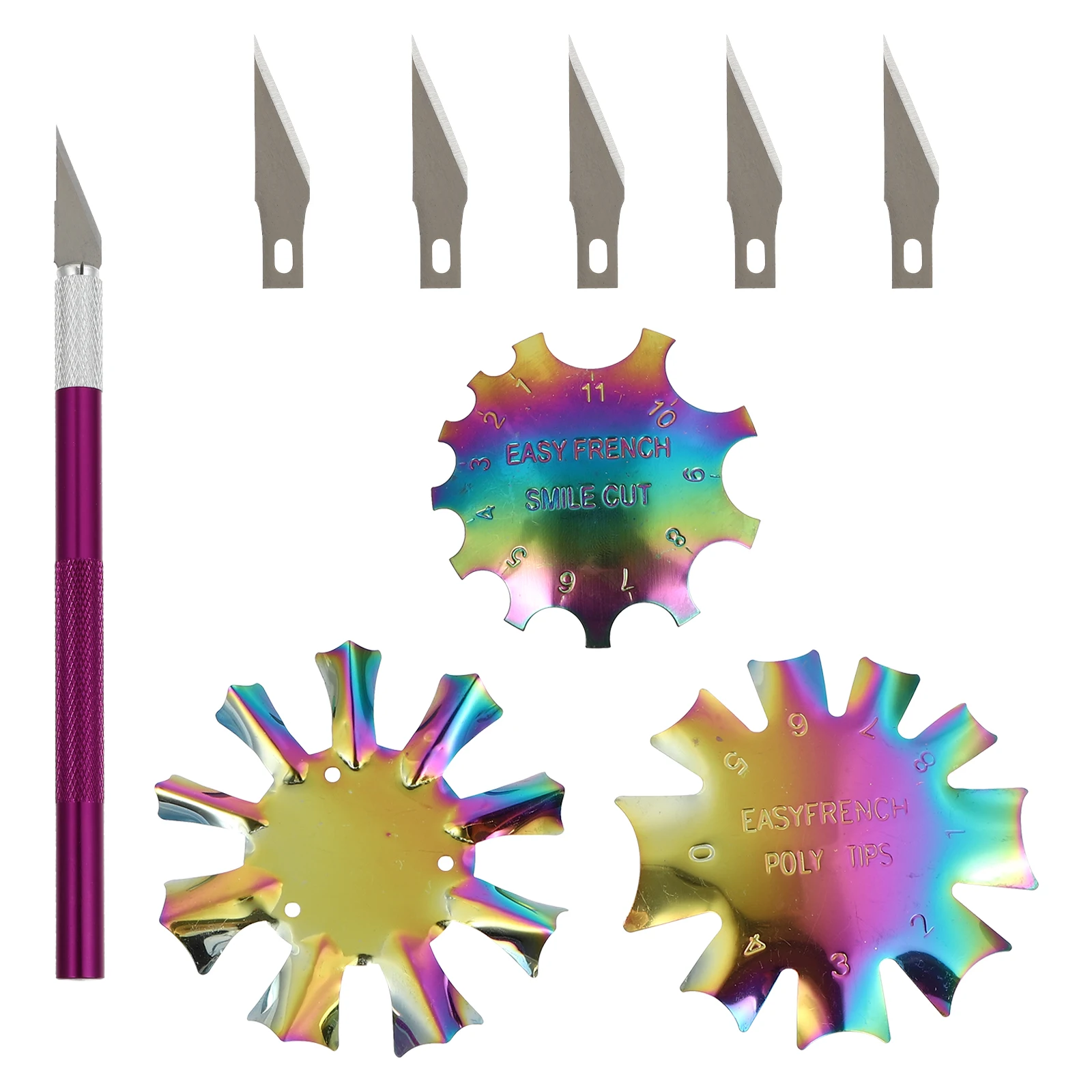 

Nail Stencil Set Smile Line Manicure Art Trimmer French Kit Template Fingernail Making Gel Tool High Carbon Steel