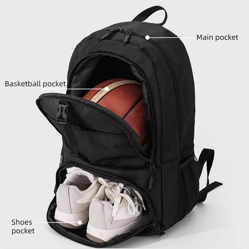 Basketball Backpack Sports Training Backpack with Independent Ball Compartment Independent Shoes Pocket Football Rucksack view 3