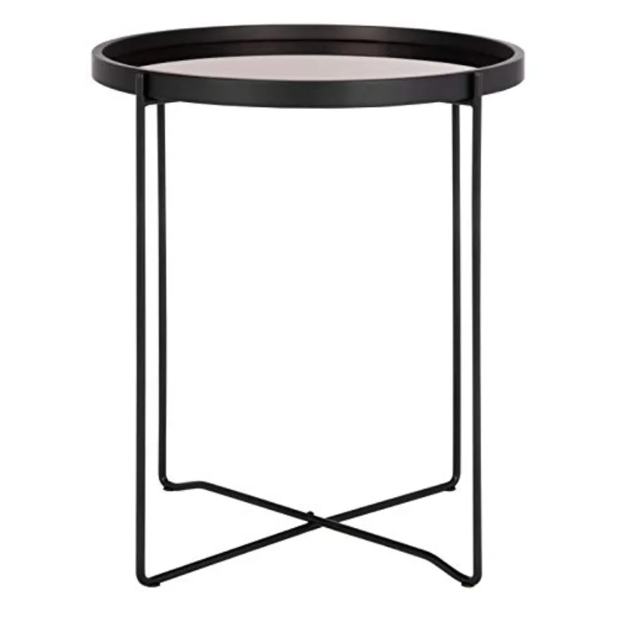 

Home Ruby Modern Rose Gold and Black Tray Top Round Accent Table