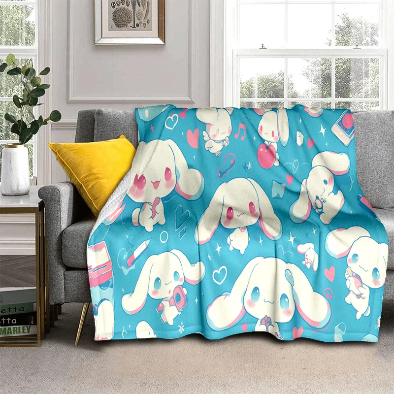 29 Style Cartoon Cinnamoroll Kawaii Sanrio Soft Flannel Blanket for Bed Bedroom Sofa Picnic,Throw Blanket for Outdoors Kids Girl