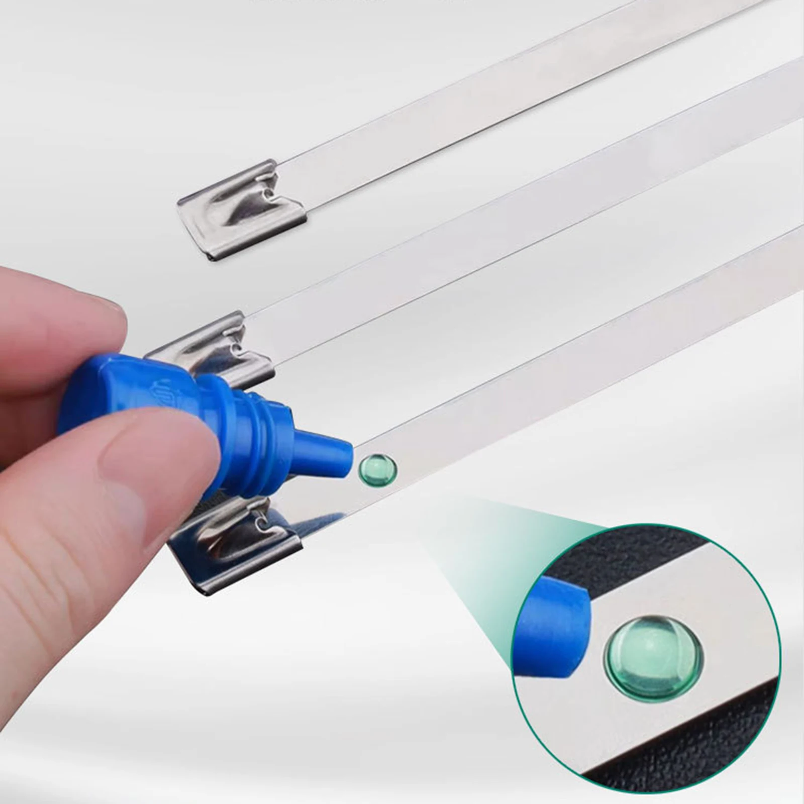 

100pcs 15cm Metal Zip Ties 304 Stainless Steel Self Locking Strapping Tape Anti Oxidation Metal Strap For Cable And Water Pipe