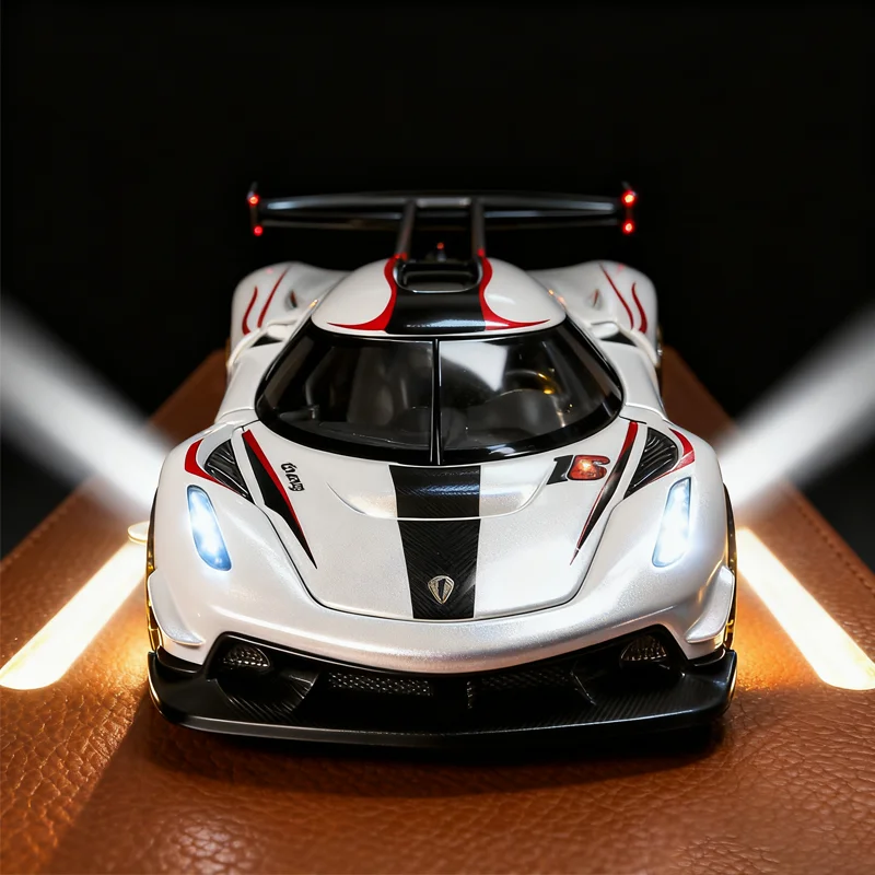 1:32 ケーニグセグ ペイントエディション - リアルなダイキャスト合金製カーモデル サウンド＆ライト機能付きおもちゃ スタイリッシュな車両 デスクデコレーション