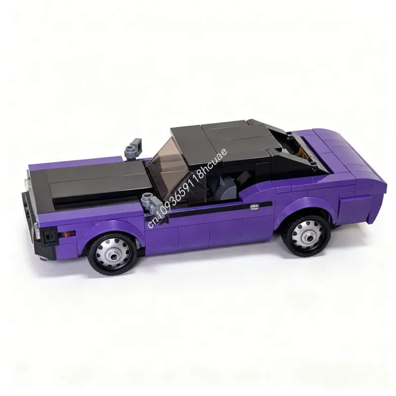 293 قطعة من نموذج سيارة خارقة لأبطال مدينة العضلات الكلاسيكية MOC فكرة أطفال ألعاب أعياد الميلاد هدايا عيد الميلاد الإبداعية