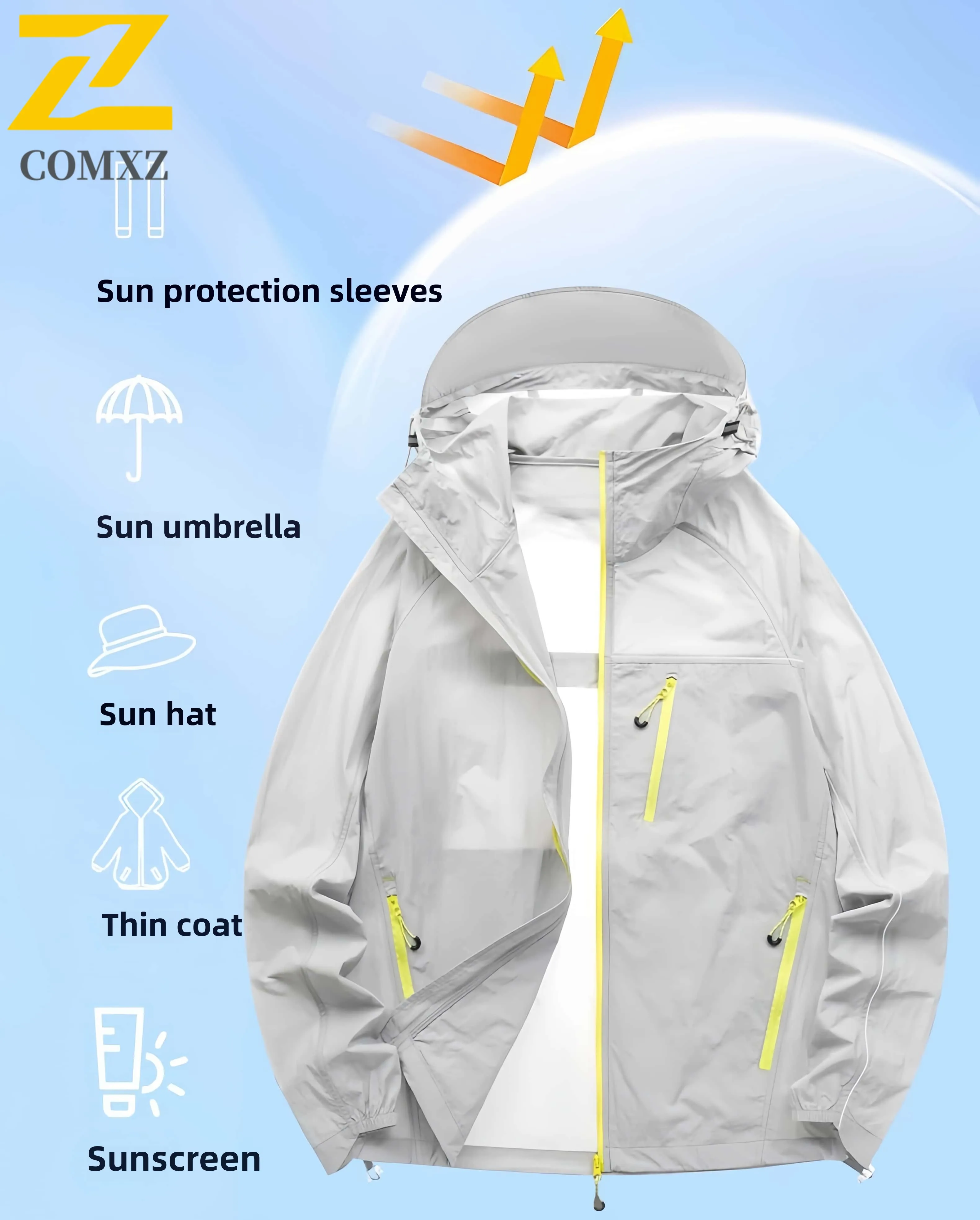 

Sunscreen Jacket Men and Women Ultra Light Ice Silk Breathable UPF50+UV Protection Skincare Jacket Outdoor Cycling Fishing Jacke