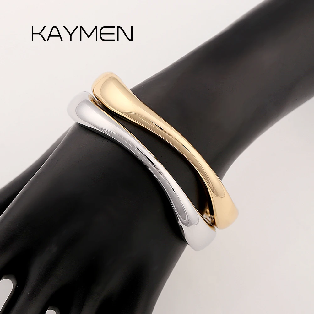 Delicate Streamlined Hip Hop Vintage Punk Gold Silver Geometric Spring Unisex Bangle Fashion Bracelet Jewelry Style Modern