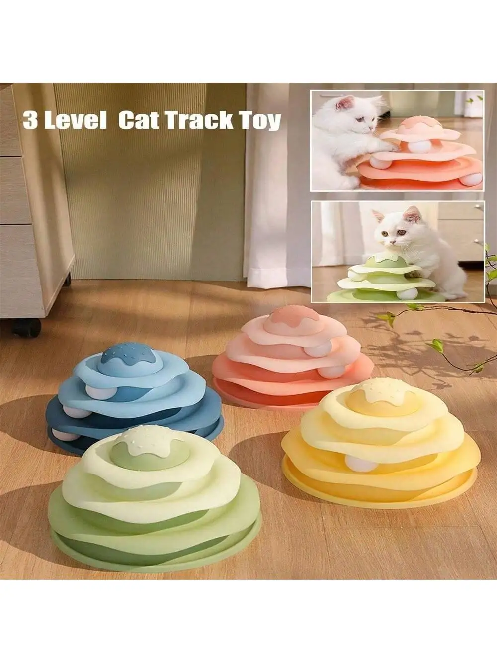 1 Stück Eiscreme-Spielmatte für Katzen, Katzenspielzeug aus Kunststoff, Katzenunterhaltung Haustierzubehör