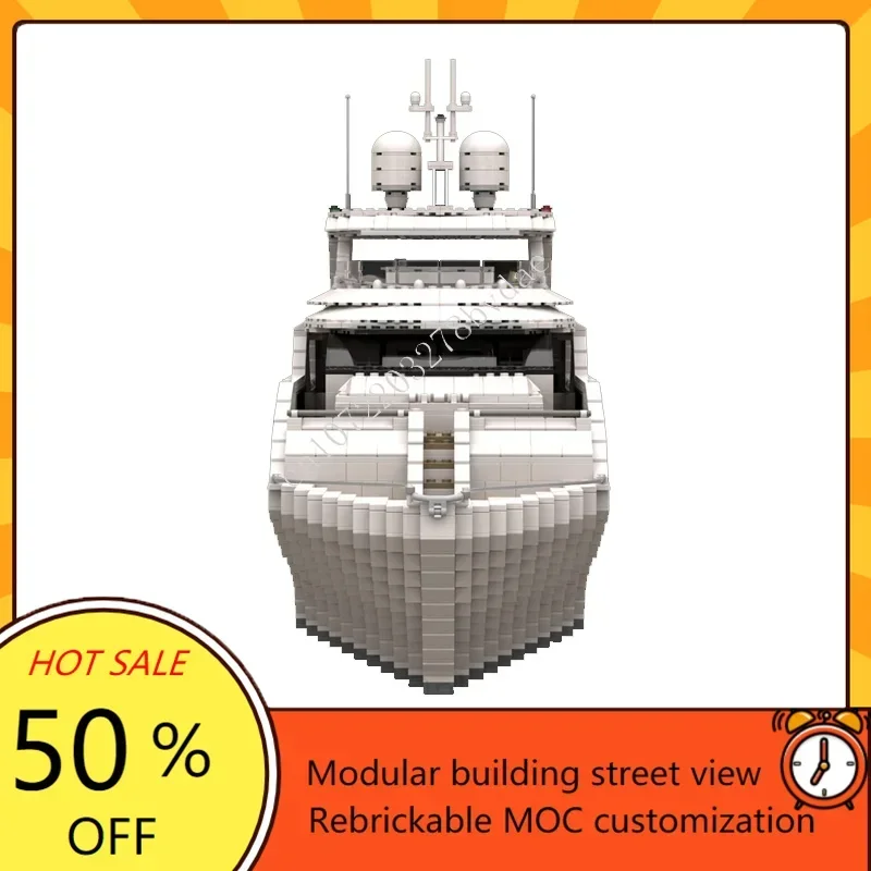 4657PCS Custom MOC Super Yacht Warship Model Technical Set DIY Assembly Creative Kids Assembly Puzzle Toy Xmas Gift