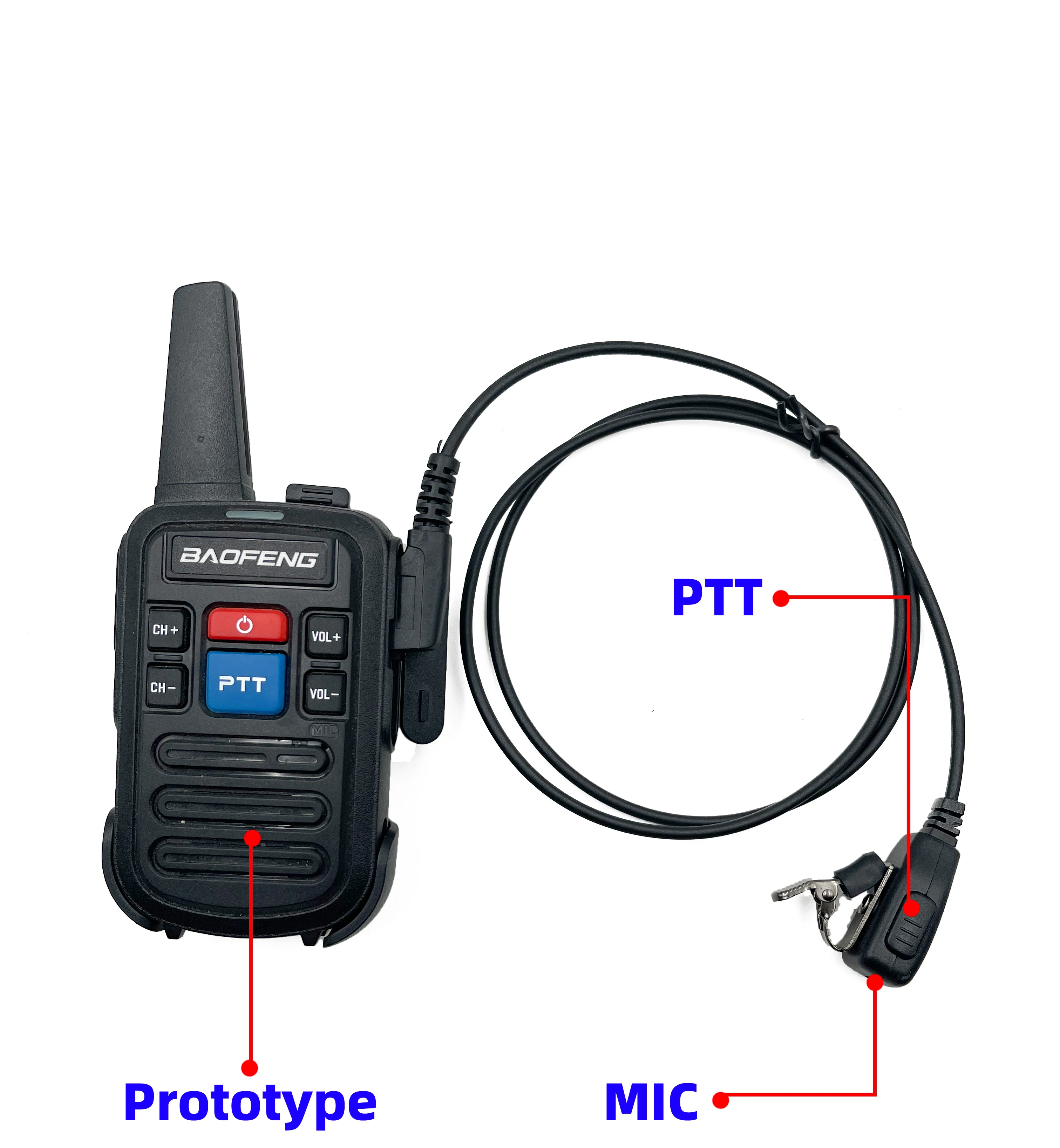 Portable K-head Two-pin Hands-free Mini Microphone MIC PTT for Baofeng UV5R UV82 888S TK-U100 Quansheng Kenwood Microphone