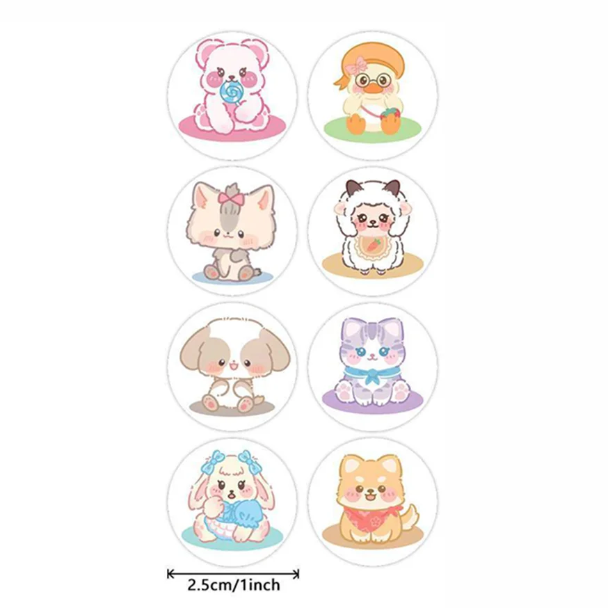 100-500 stuks cartoon dierenstickers leraar beloningsstickers voor kinderen, feestdecoratiesticker voor schoolklas thuis - afbeelding 1