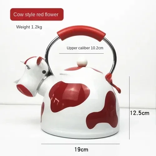 Whistle Kettle Cartoon Stainless Steel Enamel Color Gas Open Fire Induction Cooker Enamel Coffee Pot