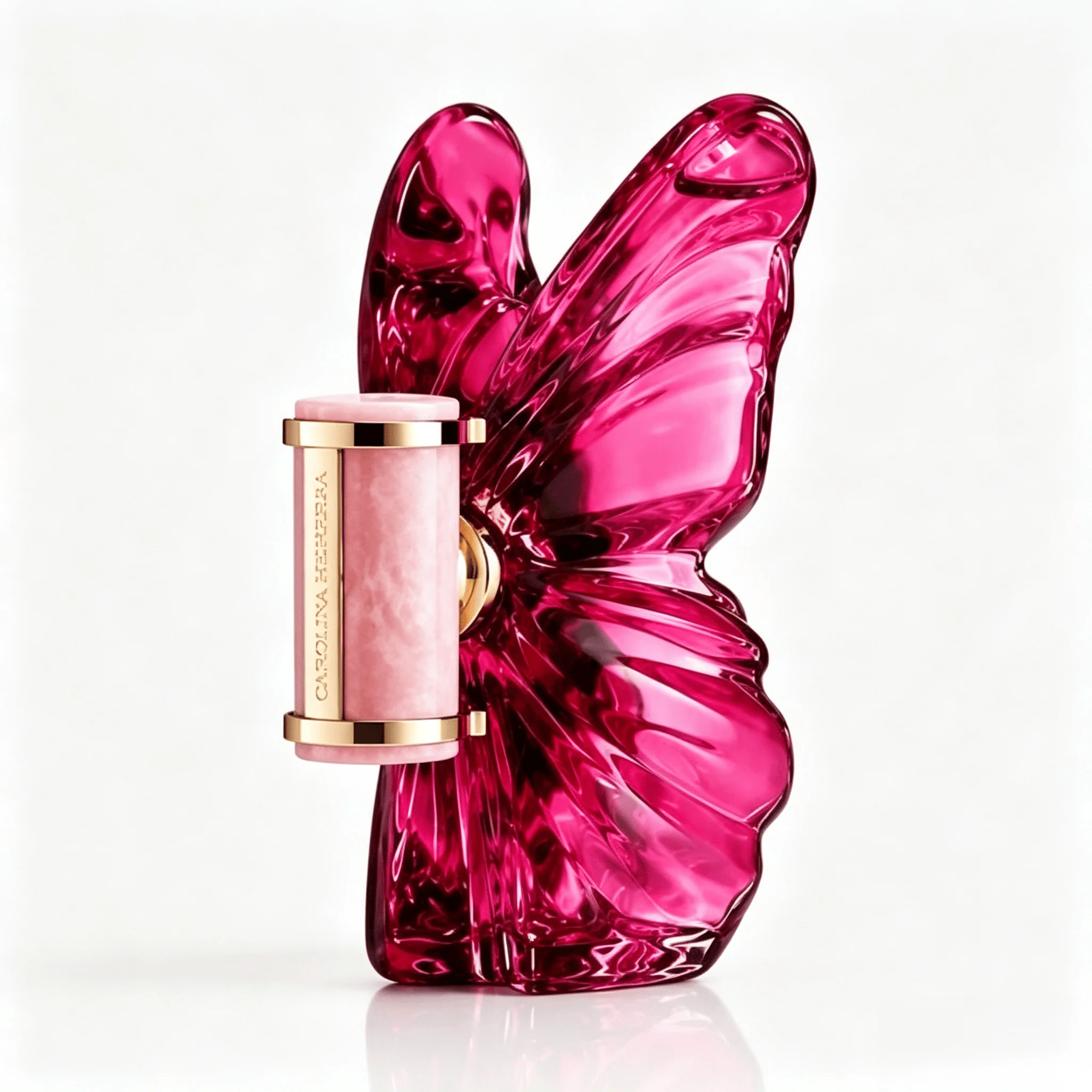 Perfume La Fragrance - カロリーナ・エレーラ ラ・ボンバ EDP スプレー 30ml、マゼンタ色の蝶の形をしたガラスボトル、甘くフルーティーでフローラルな香り、持続性の高いユニセックスフレグランス、持ち運びやすい香水、彼女と彼への誕生日、バレンタイン、記念日、お祝いのプレゼントに最適。