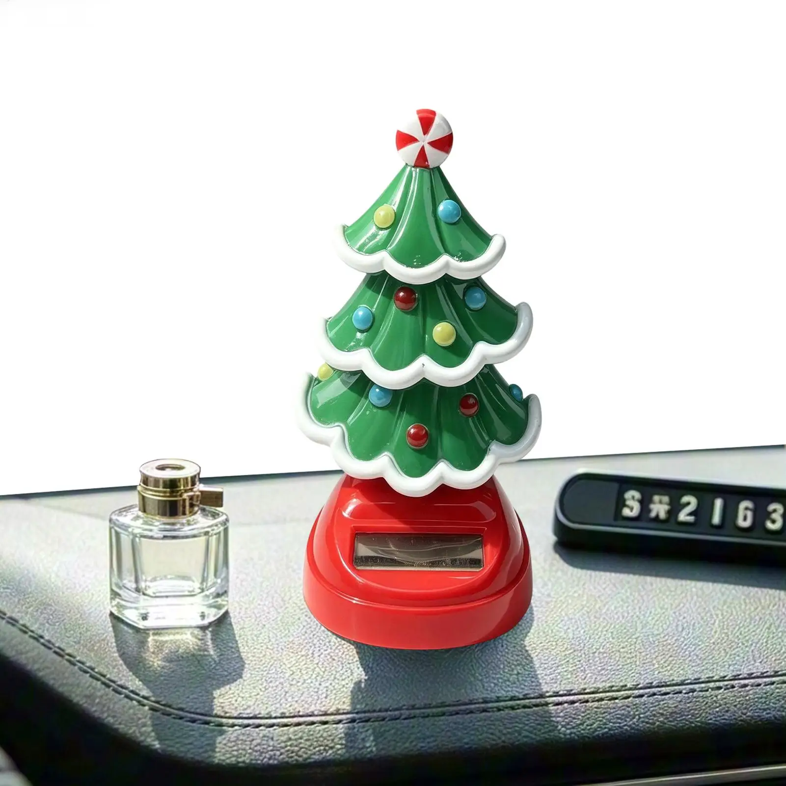 Solar Powered Dancing Christmas Tree Swinging Novelty Toy Desk Decor for Window Sill Car Dashboard Festive Party Decoration Gift