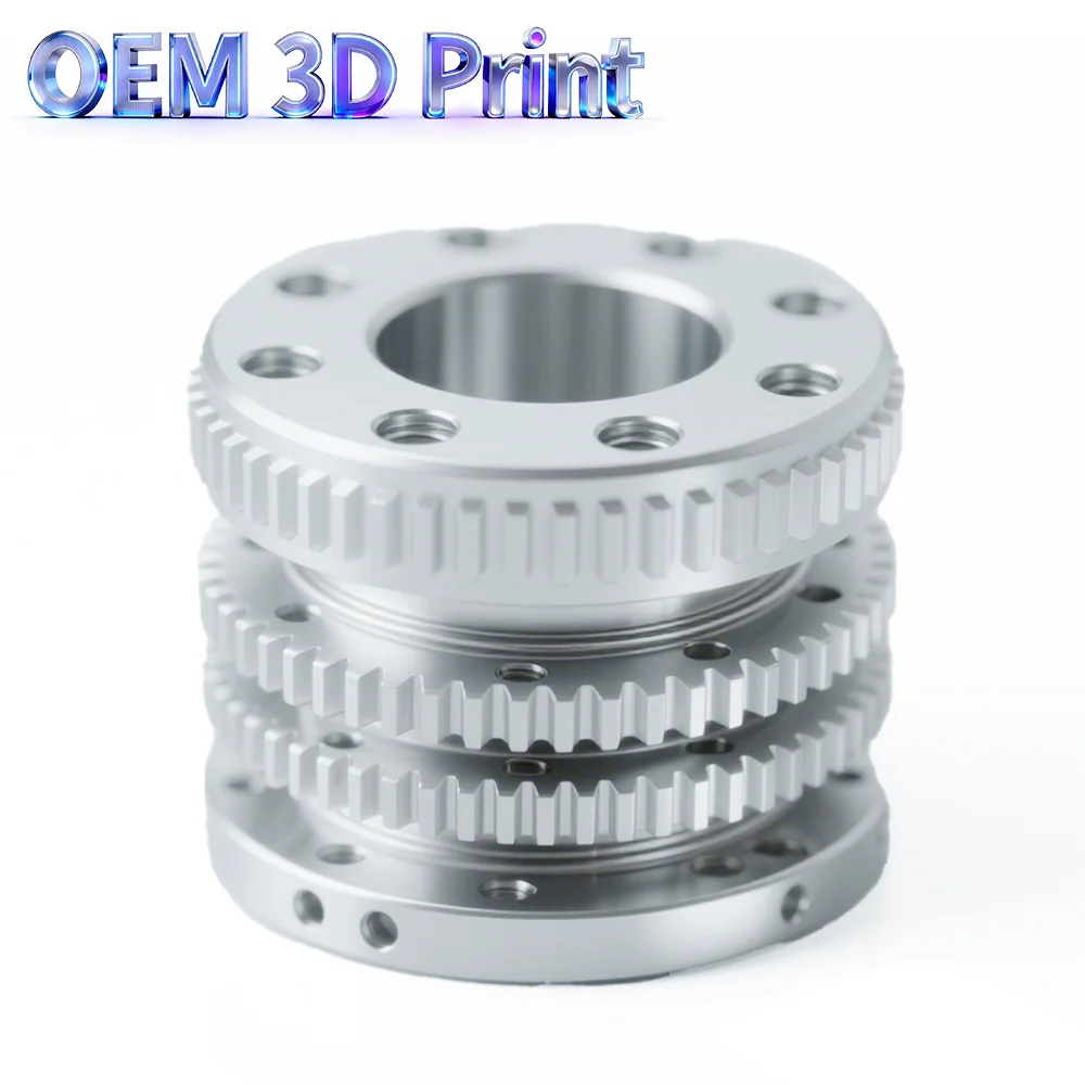 OEM SLM Metal 3D Printing Service Custom Alloy Multi-layer Gear Flange Hub Mechanical Transmission Gear Parts Rapid Prototyping