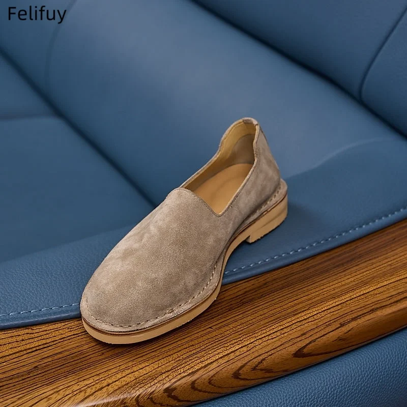 Cow Suede Man Loafers Luxury Genuine Leather Casual Shoes For Men Boat Shoes Handmade Men Slip on Driving Shoes Male Moccasins - view 6