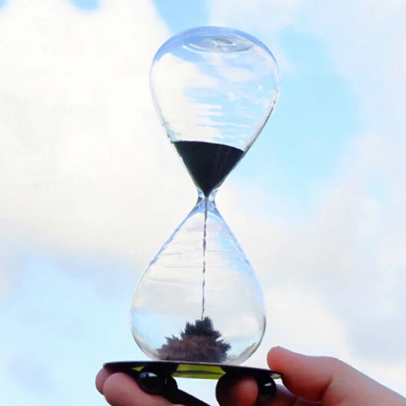 Hand-Blown Hourglass Creative Magnetic Sand Timer Clock, Home Decoration Crafts, Valentine\'s Day Present