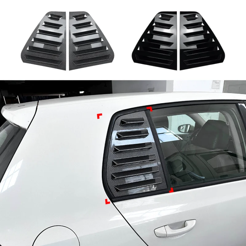 

Car Rear Window Shutter Cover Trim Window Louver Side Vent Trim Carbon look/Black For Volkswagen Golf 6 MK6 2008-2012