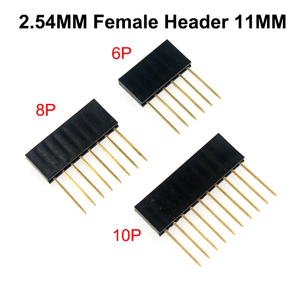 10pcs 6/8/10 Pin 2.54MM Stackable Long Legs Female Header For Arduino Shield Stlxy