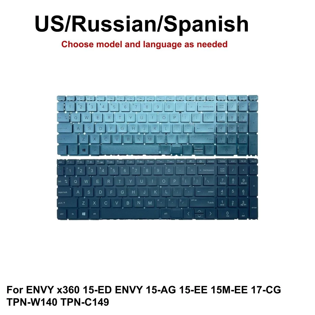 New US Russian Spanish Backlit Keyboard For HP ENVY x360 15-ED ENVY 15-AG 15-EE 15M-EE 17-CG TPN-W140 TPN-C149