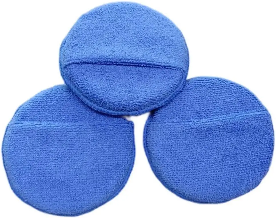 

Microfiber Car Detailing Applicator Pads, Car Wax Applicator, 4.95 Inch Diameter, Pcs, Blue，Belt Pocket