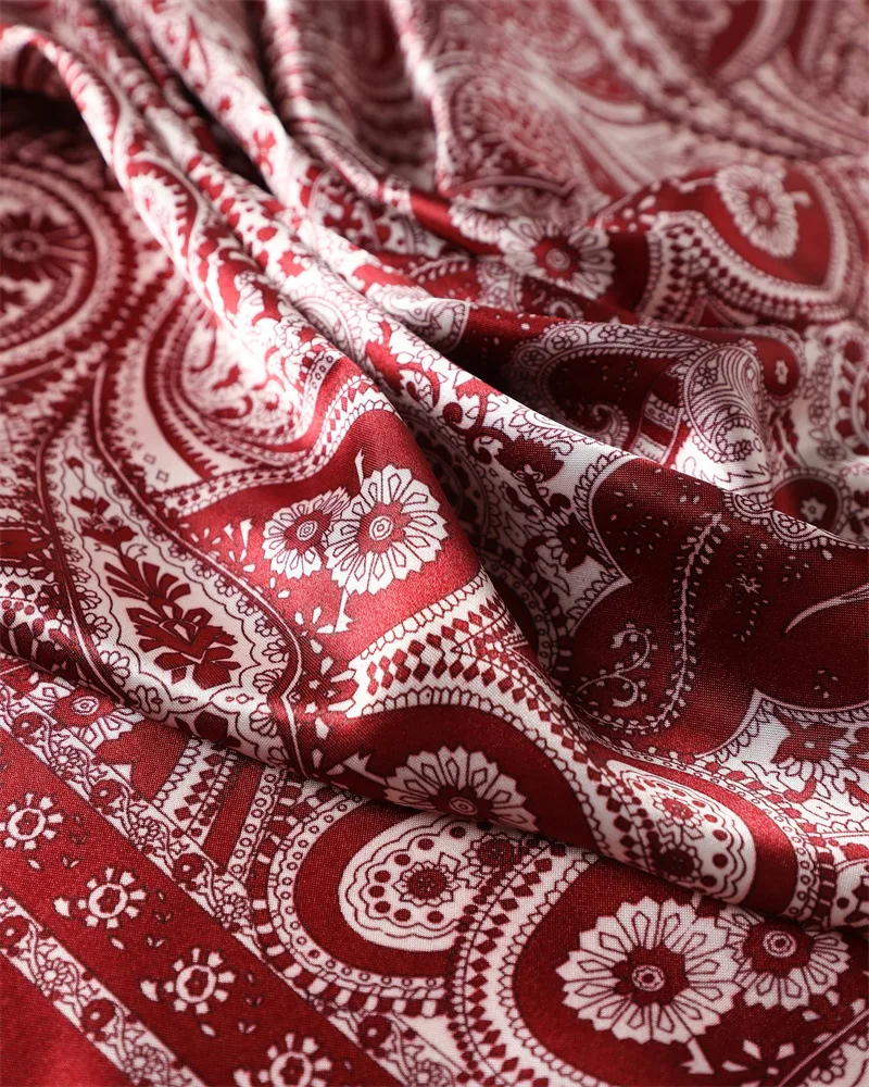 90*90cm Damen Mode Bedruckter Quadratischer Schal Großer Seidenschal Luxuriöses Strandtuch Wickeltuch Damen Hijab Halstuch – Detail 3