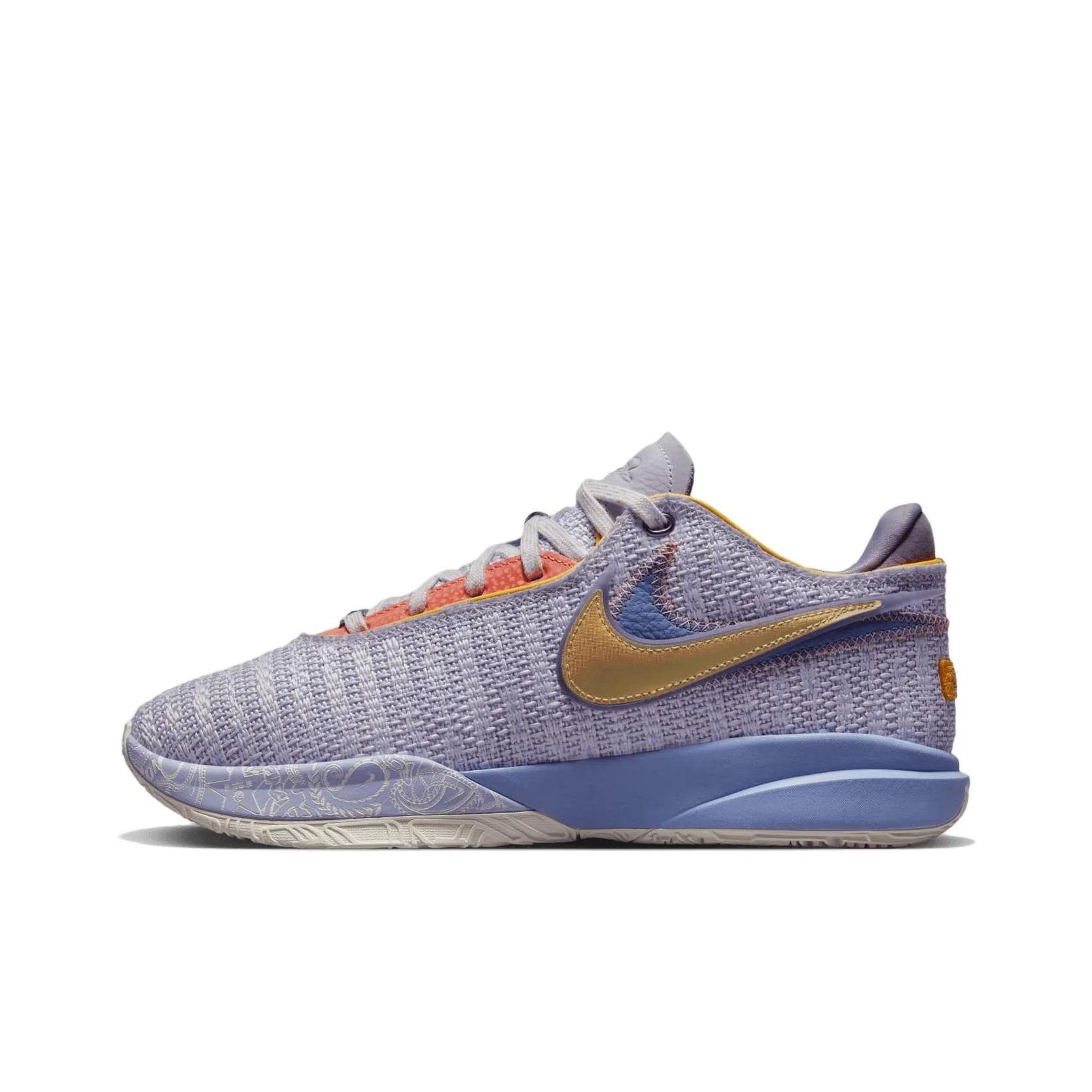 Nike LeBron 20 Basketball Shoes Men's Low Top Frost Purple/Pulse Purple/Canyon Purple/Metal Gold DJ5422-500
