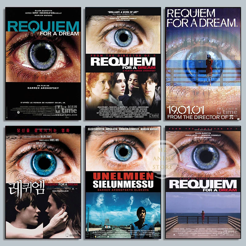 Requiem for A Dream Posters 2000s Popular Classic Movies Canvas Painting Wall Art Print Picture Modern Bedroom Coffee Home Decor