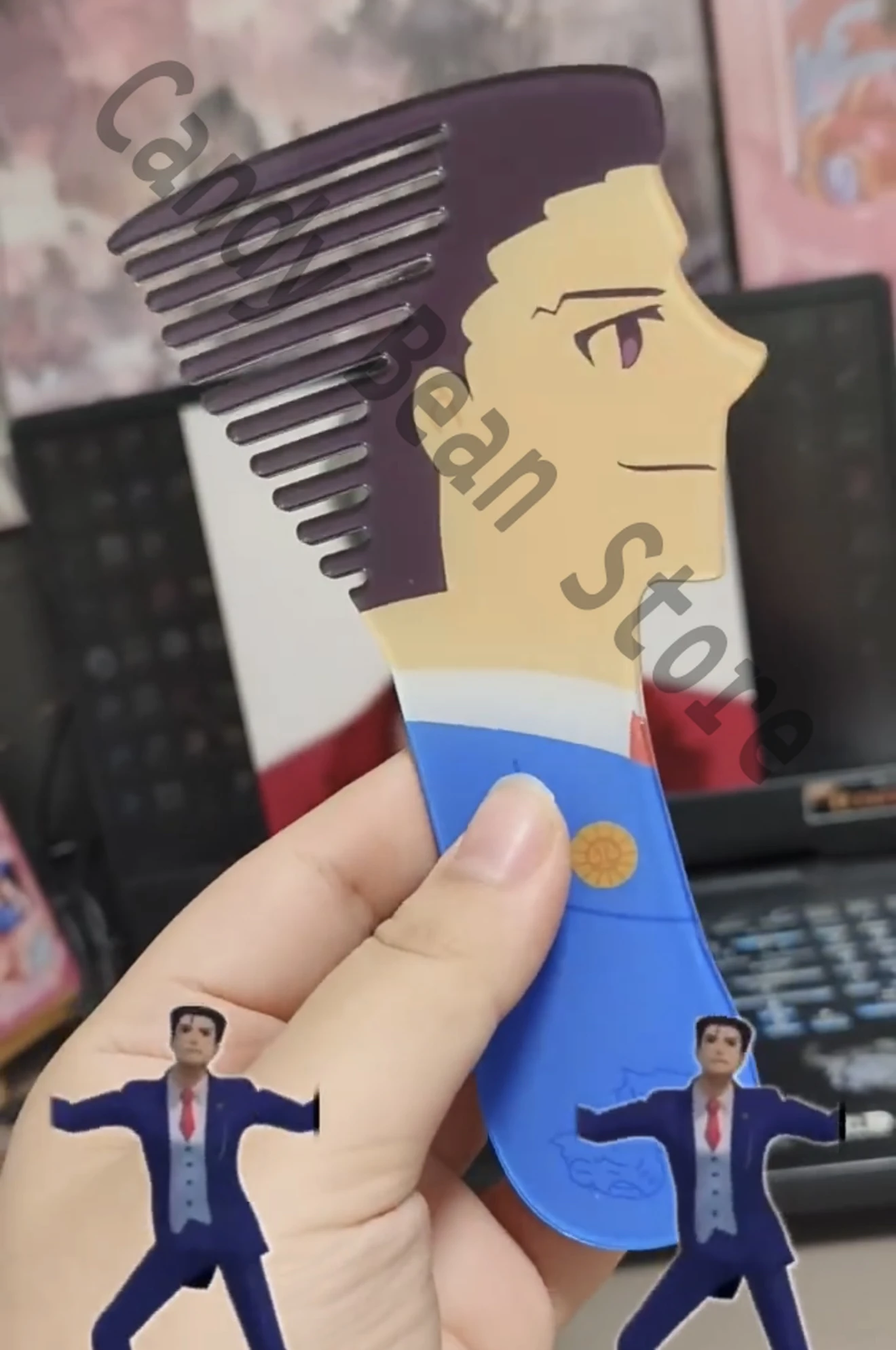 Anime Ace Attorney Phoenix Wright Cosplay Plastic Comb Cartoon Makeup Pettine Ornament Xmas Gift