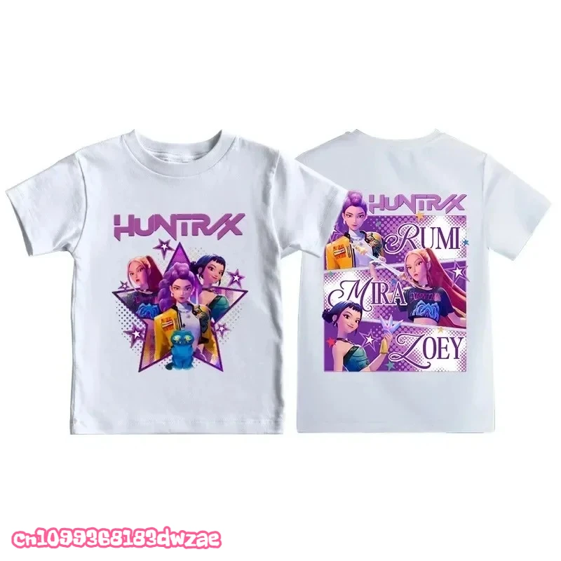 Kpop Demon Hunters Print Graphic Tshirt Summer Kids Clothes 2025 Movie T Shirt Girls Boys Short Sleeve Tops Comfortable T-shirt image 4