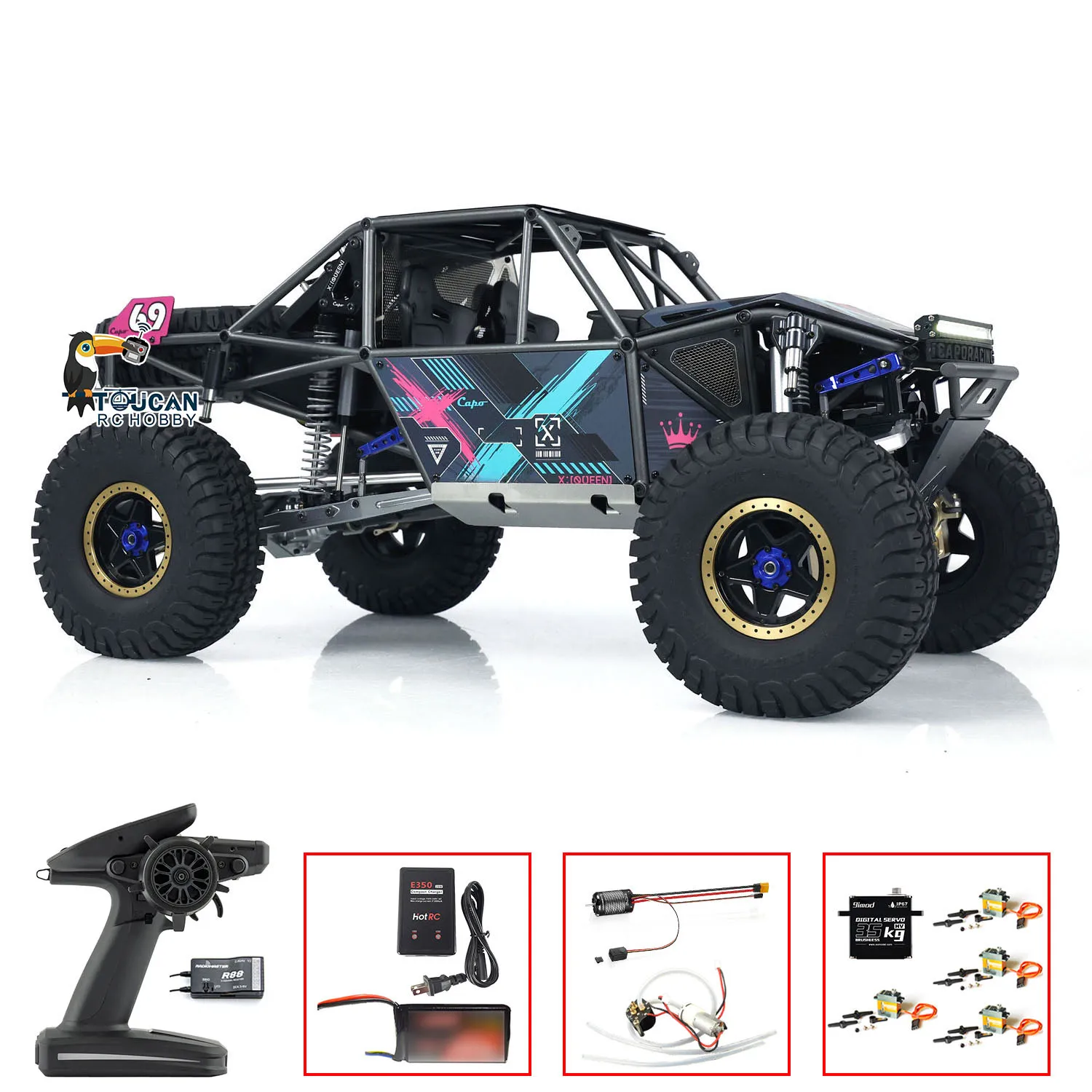 Capo U4 Queen 1/8 CD1582X RC Crawler Car 2 Speeds RTR Remote Control Painted Assembled Racing Vehicles for Boys Gifts THZH1804