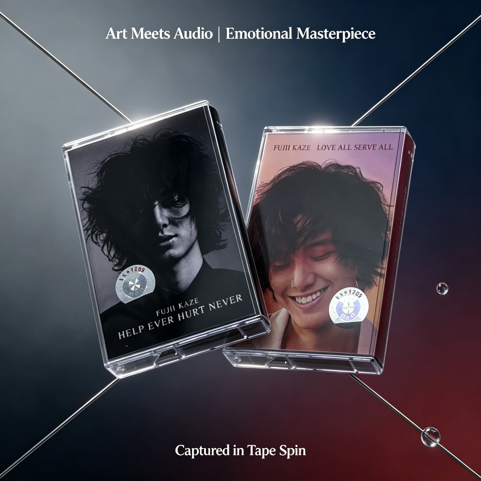 

Help Ever Hurt Never & Love All Serve All J-pop Cassette Tape Set Retro Collectible for Fans Kaze